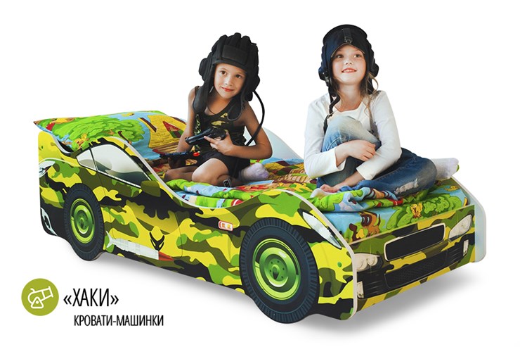 Кровать-машина детская Хаки в Южно-Сахалинске - изображение 1