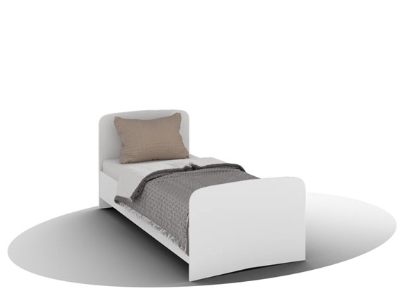 Односпальная кровать ВЕГА Кровать Кр-08 900 с плоским основанием (Белый древесный) в Южно-Сахалинске - изображение