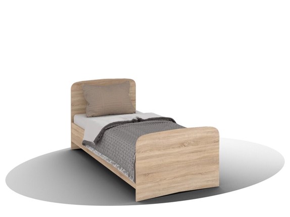 Детская кровать ВЕГА Кровать Кр-08 900 с плоским основанием (Сонома) в Южно-Сахалинске - изображение