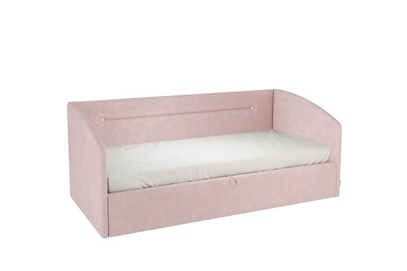 Детская кровать  0.9 Альба (Софа), нежно-розовый (велюр) в Южно-Сахалинске - изображение