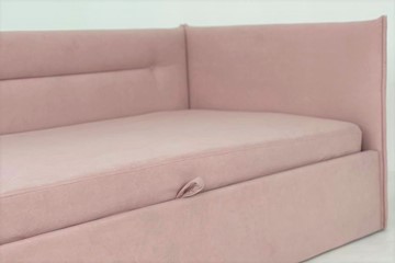 Кровать детская 0.9 Альба (Тахта), нежно-розовый (велюр) в Южно-Сахалинске - предосмотр 4