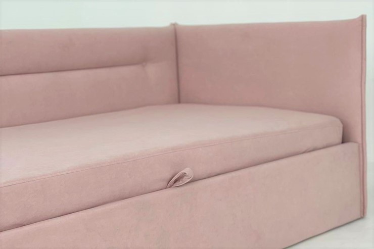 Кровать детская 0.9 Альба (Тахта), нежно-розовый (велюр) в Южно-Сахалинске - изображение 4