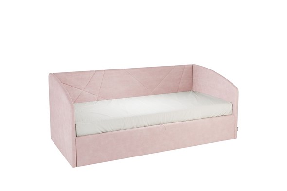 Кроватка 0.9 Бест (Софа), нежно-розовый (велюр) в Южно-Сахалинске - изображение