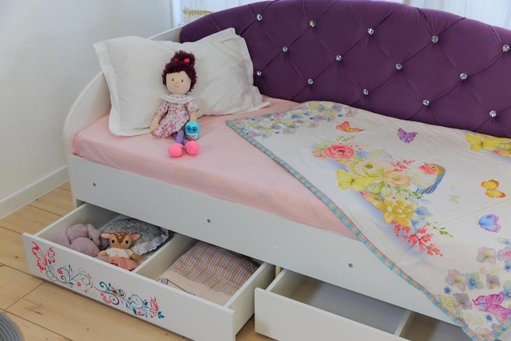 Детская кровать односпальная Эльза без бортика, Фиолетовый (латы) в Южно-Сахалинске - изображение 6
