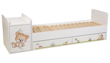 Детская кровать Фея 1100 Медвежонок Белый в Южно-Сахалинске - предосмотр 2