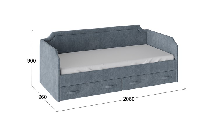 Подростковая кровать Кантри Тип 1, ТД-308.12.02 (Замша синяя) в Южно-Сахалинске - изображение 2