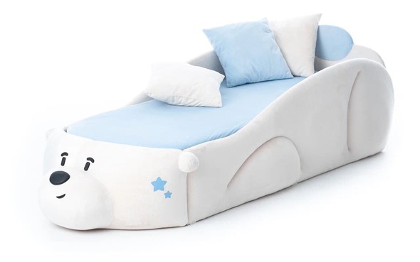 Кровать в детскую Мишка Pasha, белый в Южно-Сахалинске - изображение