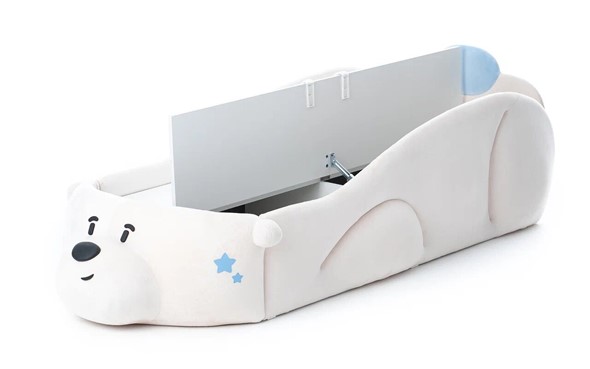 Кровать-игрушка Мишка Pasha с ящиком, белый в Южно-Сахалинске - изображение