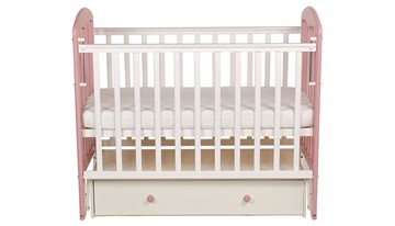 Детская кровать Polini kids Simple 328, белый-розовый в Южно-Сахалинске - предосмотр