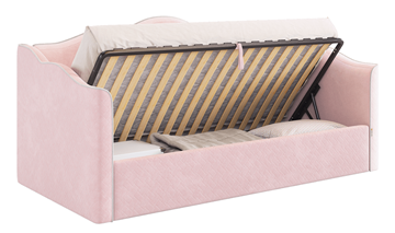 Кроватка с подъемным механизмом Лея (Софа) 90х200 (нежно-розовый (велюр)/галька (велюр)) в Южно-Сахалинске - предосмотр 3