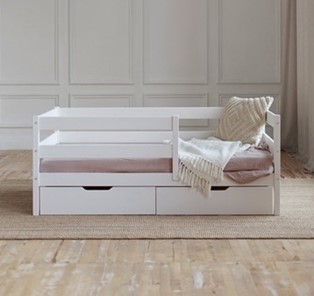 Детская кровать Софа с ящиками, цвет белый в Южно-Сахалинске - предосмотр