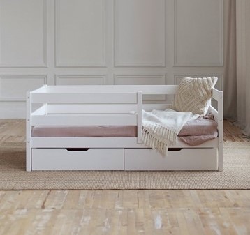 Детская кровать Софа с ящиками, цвет белый в Южно-Сахалинске - изображение