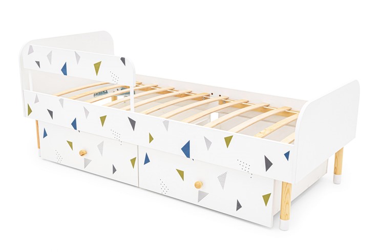 Кровать в детскую Stumpa Классика "Треугольники зеленый, синий" в Южно-Сахалинске - изображение 7