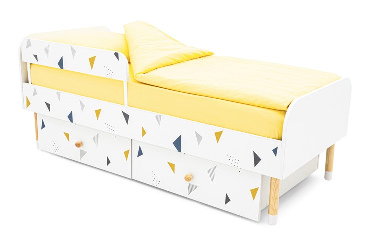 Кровать детская Stumpa Классика "Треугольники желтый, синий" в Южно-Сахалинске - изображение 3