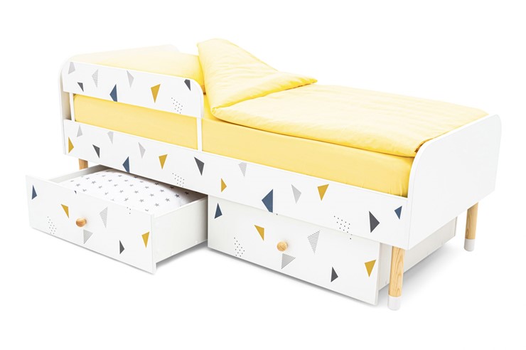 Кровать детская Stumpa Классика "Треугольники желтый, синий" в Южно-Сахалинске - изображение 4