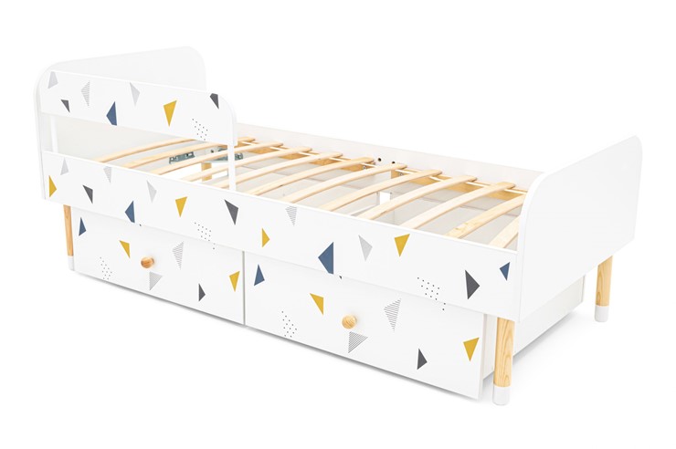 Кровать детская Stumpa Классика "Треугольники желтый, синий" в Южно-Сахалинске - изображение 7