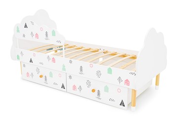 Детская кровать Stumpa Облако "Домики розовый, бирюзовый" в Южно-Сахалинске - предосмотр 7