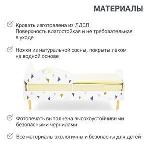 Детская кровать Stumpa Облако "Треугольники зеленый, синий" в Южно-Сахалинске - предосмотр 17