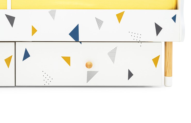 Кровать в детскую Stumpa Облако "Треугольники желтый, синий" в Южно-Сахалинске - изображение 2