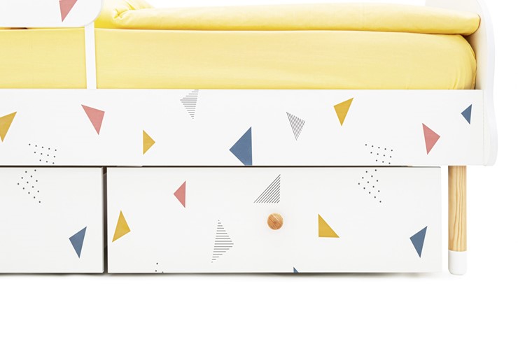 Кроватка Stumpa Облако "Треугольники желтый, синий, розовый" в Южно-Сахалинске - изображение 2