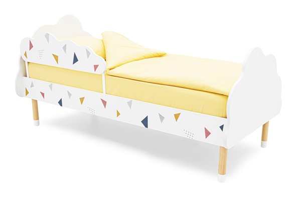 Кроватка Stumpa Облако "Треугольники желтый, синий, розовый" в Южно-Сахалинске - изображение