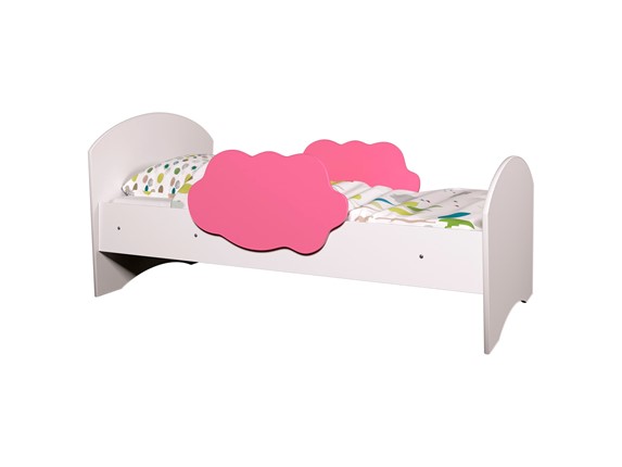 Детская кровать Тучка, корпус Белый, фасад Розовый в Южно-Сахалинске - изображение