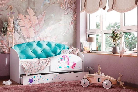 Кровать с бортиками Звездочка с бортиком, Бирюза в Южно-Сахалинске - изображение