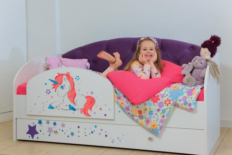 Детская кровать с бортиками Звездочка с бортиком, Фиолетовый в Южно-Сахалинске - изображение 4