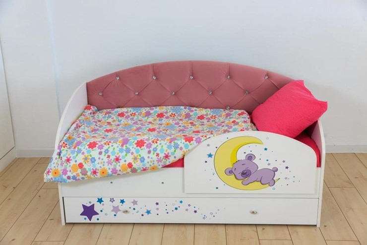 Кровать с ящиками Звездочка с бортиком, Розовый в Южно-Сахалинске - изображение 6