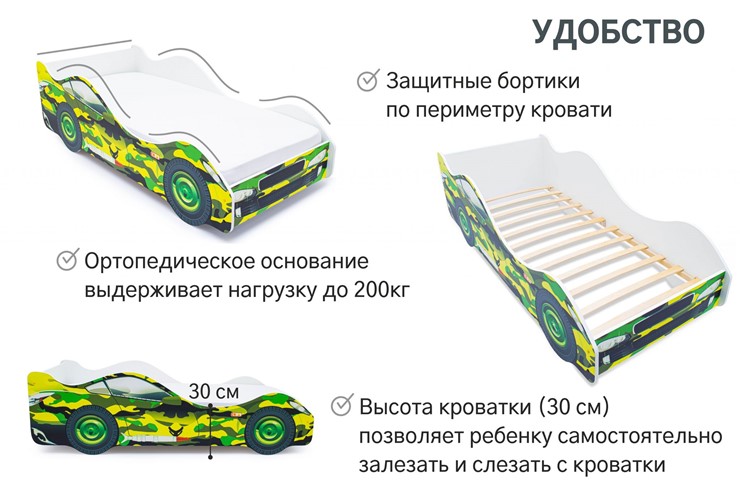 Кровать-машина детская Хаки в Южно-Сахалинске - изображение 5