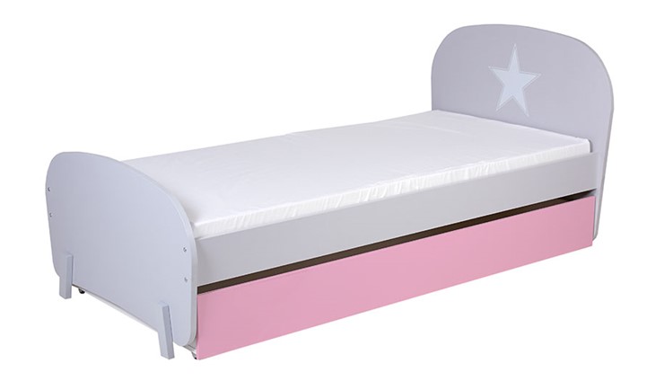 Кровать POLINI Kids Mirum 1915 Серый / розовый в Южно-Сахалинске - изображение 3