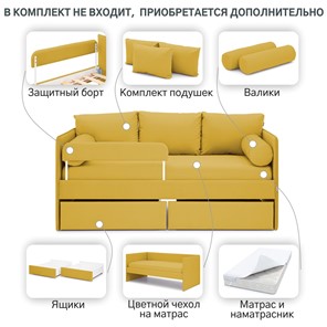 Мягкая кровать Soffal горчичный (велюр) в Южно-Сахалинске - предосмотр 22