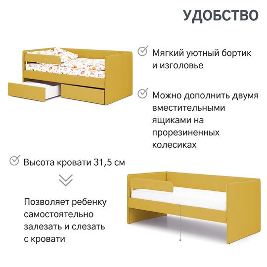 Мягкая кровать Soffal горчичный (велюр) в Южно-Сахалинске - изображение 23