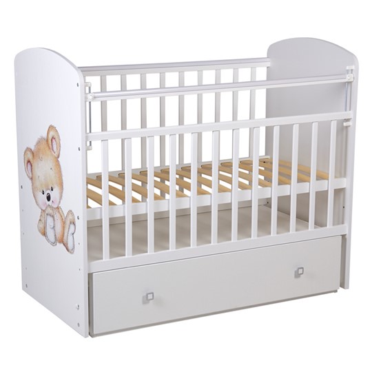 Кровать детская Фея 750 Медвежонок Белый в Южно-Сахалинске - изображение 1