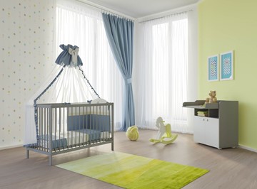 Кроватка для новорожденных POLINI Kids Simple 101 Серый в Южно-Сахалинске - предосмотр 2