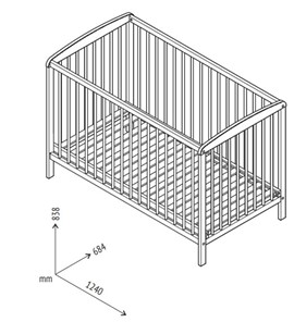Кроватка для новорожденных POLINI Kids Simple 101 Серый в Южно-Сахалинске - предосмотр 3