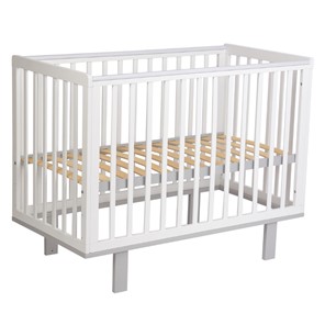 Кровать для новорожденных серия 3400 POLINI Kids Simple 340 Белый / Серый в Южно-Сахалинске