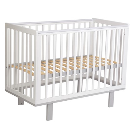 Кровать для новорожденных серия 3400 POLINI Kids Simple 340 Белый / Серый в Южно-Сахалинске - изображение