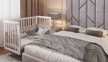 Кровать для новорожденных серия 3400 POLINI Kids Simple 340 Белый / Серый в Южно-Сахалинске - предосмотр 9