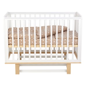 Кроватка в детскую серия 3400 POLINI Kids Simple 340 с маятником Белый / Натуральный в Южно-Сахалинске - предосмотр 6