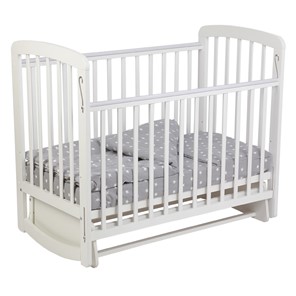 Кроватка для новорожденных с маятником POLINI Kids Simple 304 Белый в Южно-Сахалинске - предосмотр