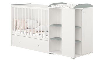 Детская кровать-трансформер с комодом POLINI Kids Ameli 800 Белый / Серый, серия AMELI в Южно-Сахалинске - предосмотр 1