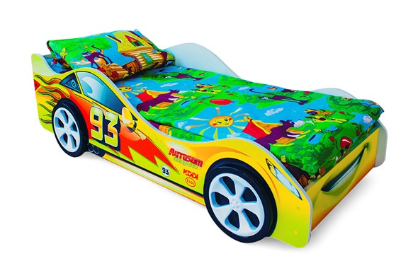 Кровать-машина детская Тачка желтая в Южно-Сахалинске - изображение