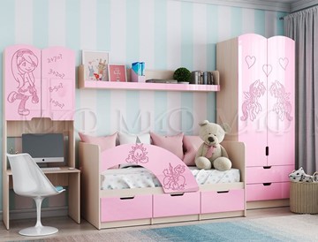 Гарнитур детской мебели Юниор-3, Розовый металлик в Южно-Сахалинске - предосмотр
