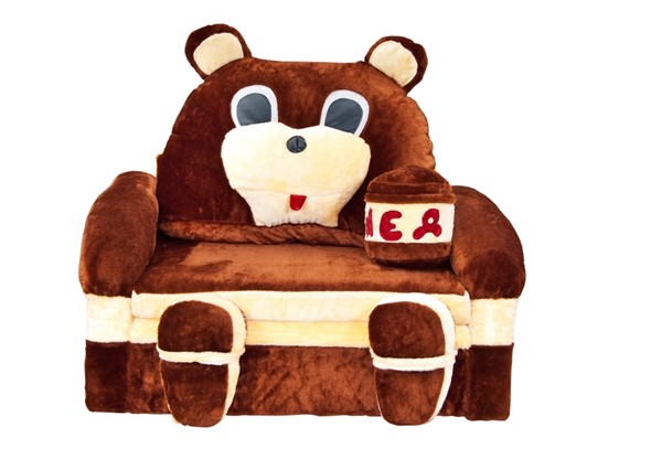 Диван детский Медведь с подушкой, ширина 120 см в Южно-Сахалинске - изображение