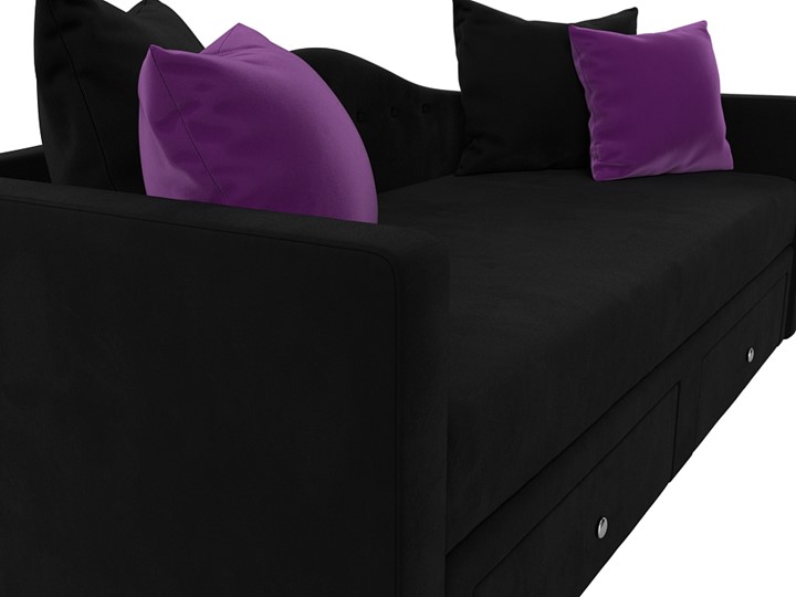 Диван-кровать Дориан, Черный/Фиолетовый (Микровельвет) в Южно-Сахалинске - изображение 3