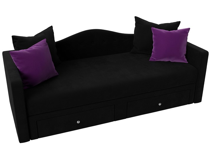 Диван-кровать Дориан, Черный/Фиолетовый (Микровельвет) в Южно-Сахалинске - изображение 4