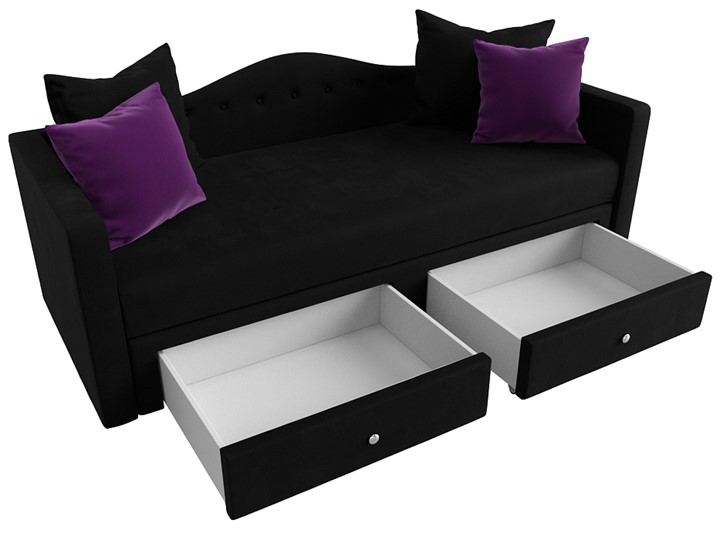 Диван-кровать Дориан, Черный/Фиолетовый (Микровельвет) в Южно-Сахалинске - изображение 5