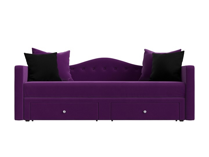 Детский диван Дориан, Фиолетовый/Черный (Микровельвет) в Южно-Сахалинске - изображение 1