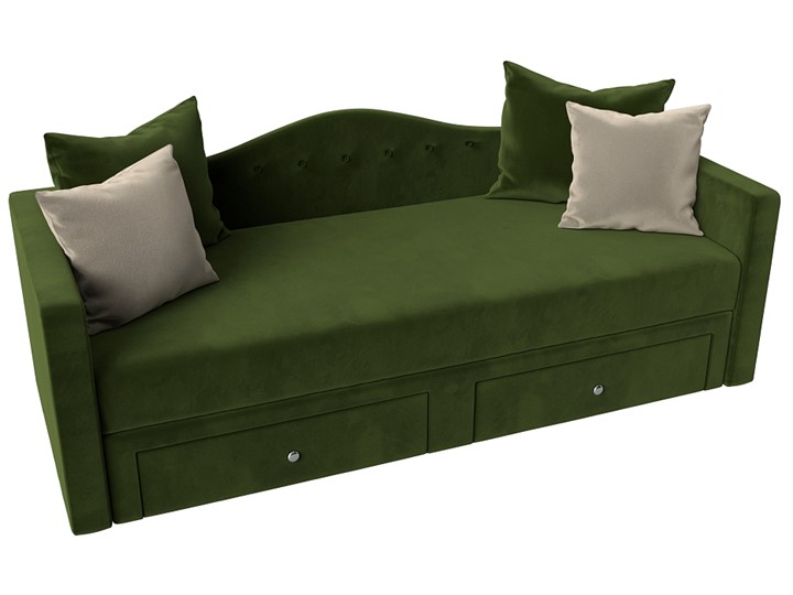 Диван-кровать Дориан, Зеленый/Бежевый (Микровельвет) в Южно-Сахалинске - изображение 4
